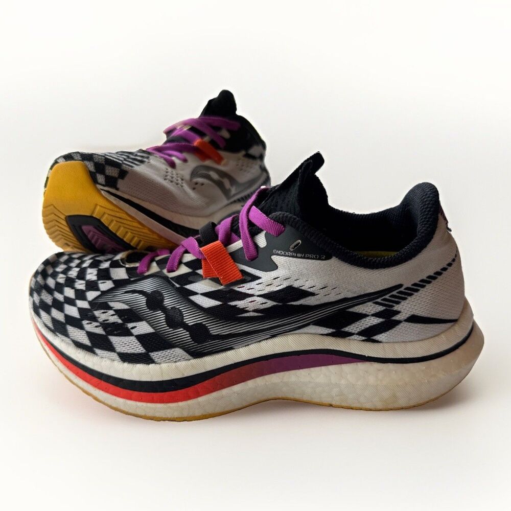 Saucony Endorphin Pro 2 Reverie Women's 7.5 Running Shoes Checkered Carbon Plate